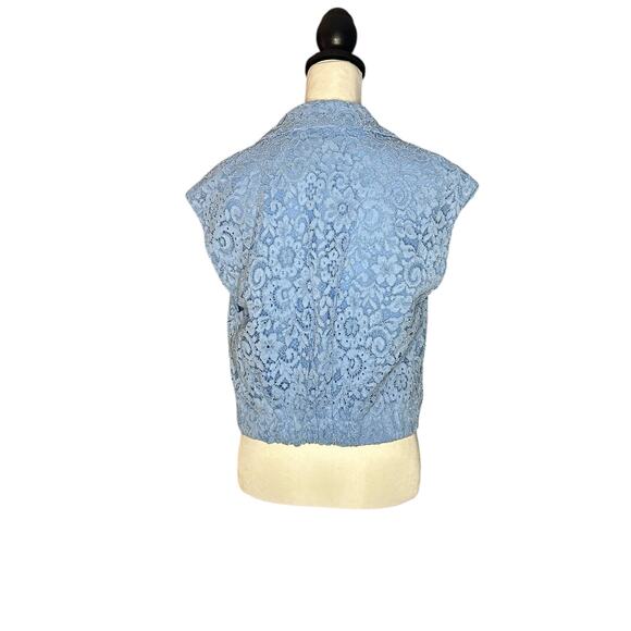 ZARA Blue Lacey Vest Top Medium - Picture 2 of 4